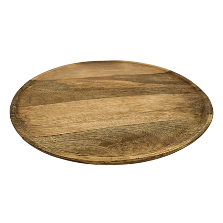 Holzteller Dekoteller rund hellbraun dunkelbraun 37 cm Kerzenteller Mangoholz - Natur - Dekoteller