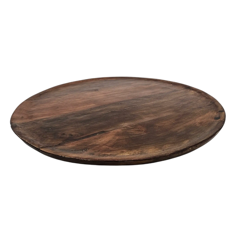 Holzteller Dekoteller rund hellbraun dunkelbraun 37 cm Kerzenteller Mangoholz - Dekoteller