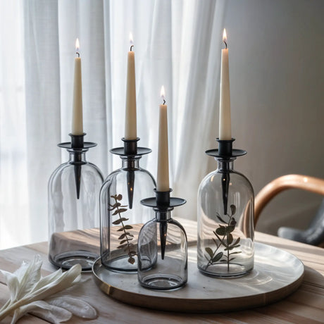 Kerzenhalter für Flaschen Metall schwarz Stabkerzenhalter Tülle für Kranz - Stabkerzenhalter