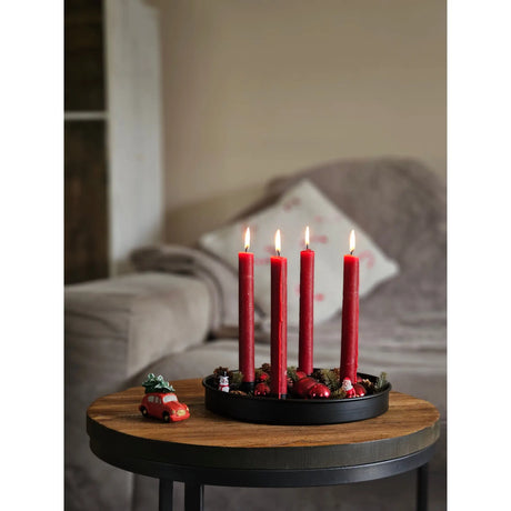 Kerzenteller Kerzentablett magnetische Kerzenhalter Tablett schwarz Metall 25 cm - Kerzenhalter