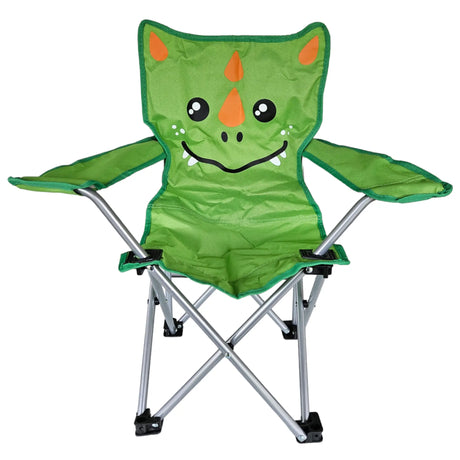Kinderklappstuhl Campingstuhl Gartenstuhl Kinder Klappstuhl camping Kinderstuhl - Drache grün - Campingstuhl für Kinder