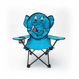 Kinderstuhl Campingstuhl Anglerstuhl Klappbar Affe Forsch Elefant Katze Getränkehalter - Elefant blau - Campingstuhl