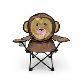 Kinderstuhl Campingstuhl Anglerstuhl Klappbar Affe Forsch Elefant Katze Getränkehalter - Affe braun - Campingstuhl