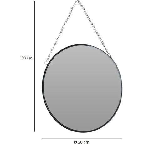 Kleiner Spiegel rund Wandspiegel Deko Metall Glas Dekospiegel schwarz Ø 20 cm - Kleiner Spiegel