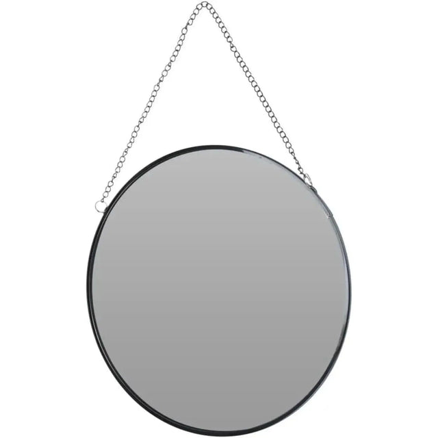 Kleiner Spiegel rund Wandspiegel Deko Metall Glas Dekospiegel schwarz Ø 20 cm - Kleiner Spiegel