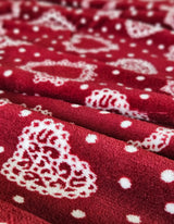 Kuscheldecke Decke Tagesdecke Herz 150x200 cm Creme Grau Beige Rot Wohndecke - Rot - Wohndecke