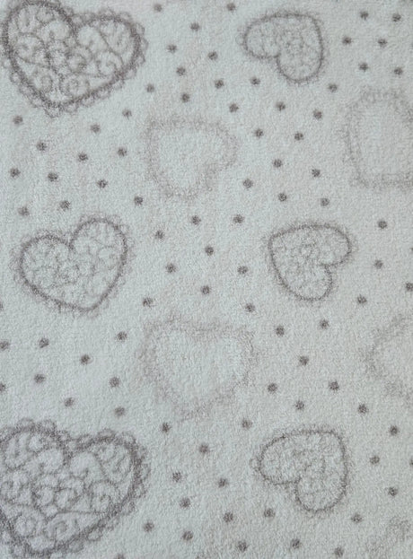 Kuscheldecke Decke Tagesdecke Herz 150x200 cm Creme Grau Beige Rot Wohndecke - Wohndecke