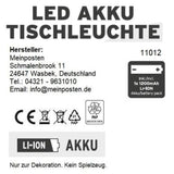 Lampe LED ohne Kabel Touch Tischleuchte Tischlampe Leuchte kabellos dimmbar - Lampe