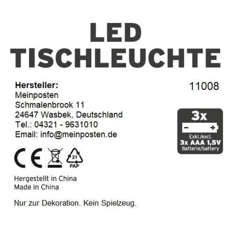 Lampe LED ohne Kabel Touch Tischleuchte Tischlampe Leuchte kabellos dimmbar - Lampe