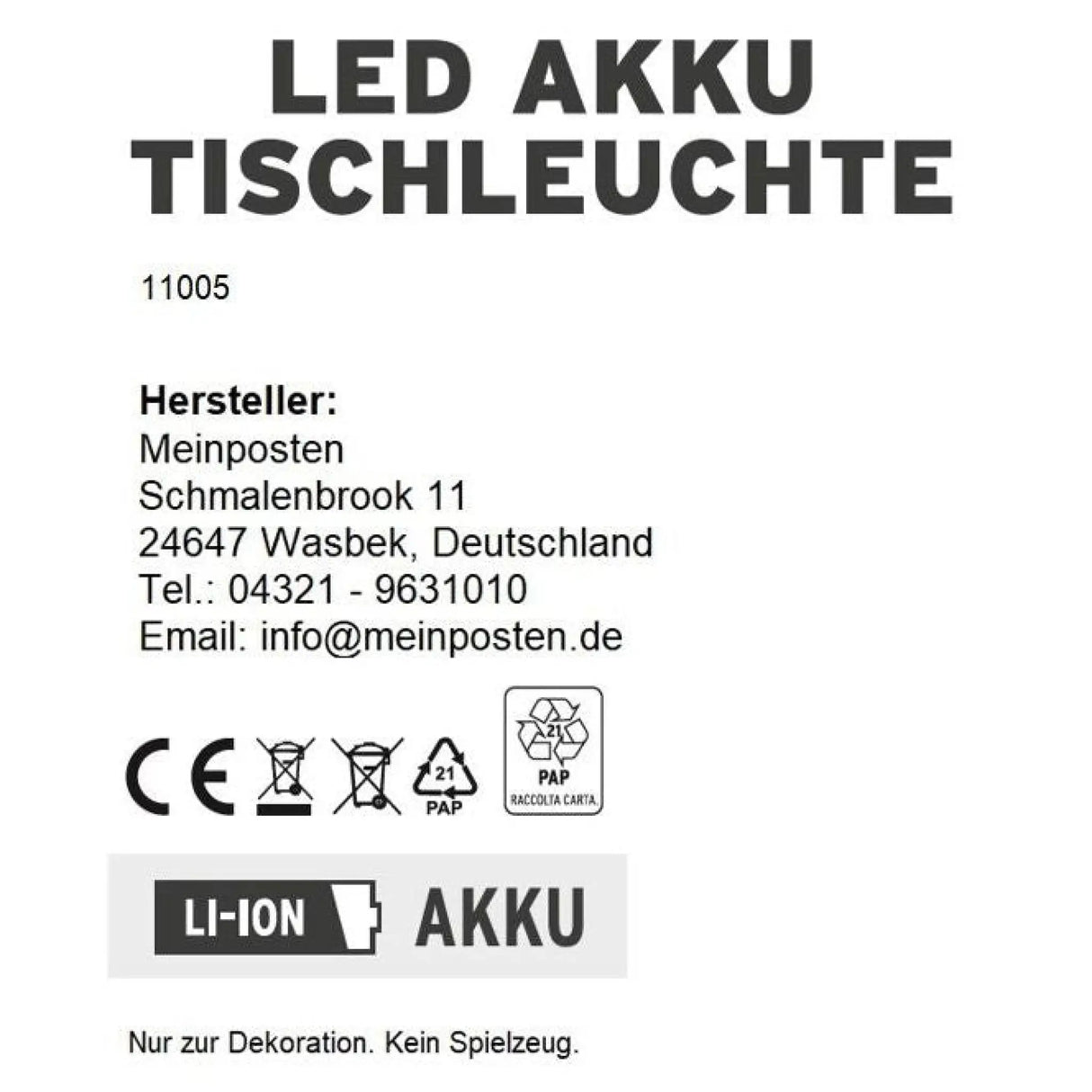 Lampe LED ohne Kabel Touch Tischleuchte Tischlampe Leuchte kabellos dimmbar - Lampe