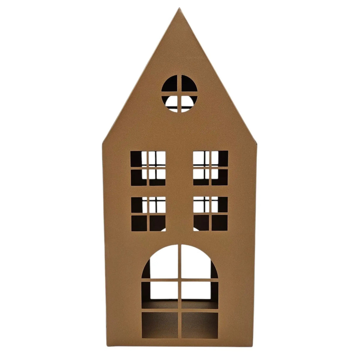 Laternenhaus Windlicht Kerzenhalter Rostoptik Haus Metall Deko Laterne 40 cm - Windlicht Laternenhäuser