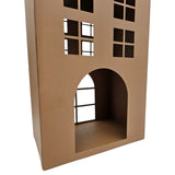 Laternenhaus Windlicht Kerzenhalter Rostoptik Haus Metall Deko Laterne 40 cm - Windlicht Laternenhäuser