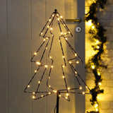 LED Gartenstecker Tannenbaum Weihnachtsbeleuchtung Beleuchtung Timer warmweiß - LED Gartenstecker
