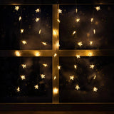 Lichterkette Sternenvorhang LED warmweiß Lichtervorhang 80x60cm Batterie Timer - Lichterkette LED