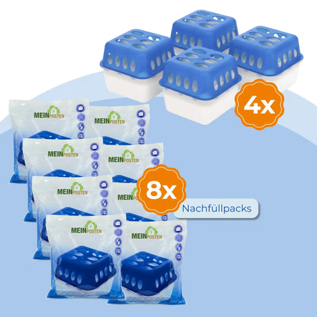 Luftentfeuchter 4x + 8x 400g Nachfüllpacks Raumentfeuchter für Bad Keller uvm. Bis 60m² - Luftentfeuchter