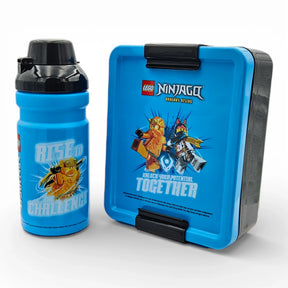 Lunch Set Lego blau Trinkflasche 390 ml Brotdose Facheinteiler Kinderbrotdose NINJAGO - Brotdose