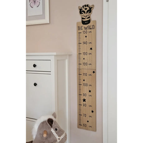 Messlatte Kinder Holz 60-150 cm Größenmesser Jungen und Mädchen Pandabär Tiger Zebra - Messlatte