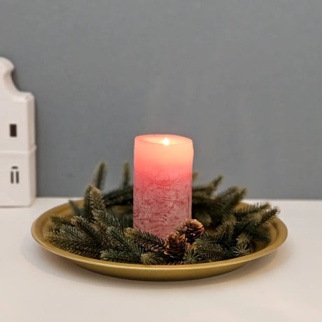 Metallteller Dekoteller rund Gold 30 cm Kerzenteller Kerzentablett Adventsteller Weihnachten - Dekoteller