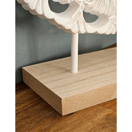 Ornament mit Sockel Aufsteller Holzbild Schabby Vintage Blumenmuster Rund Ø 23cm - Holz Ornament