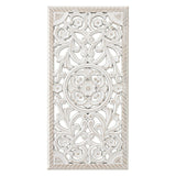 Ornament Holzbild Wandornament Holz shabby weiß Landhaus Dekoration Mandala Deko