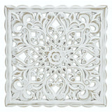 Ornament Holzbild Wandornament Holz shabby weiß Landhaus Dekoration Mandala Deko