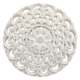Ornament Holzbild Wandornament Holz shabby weiß Landhaus Dekoration Mandala Deko