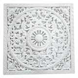 Ornament Holzbild Wandornament Holz shabby weiß Landhaus Dekoration Mandala Deko