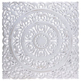 Ornament Holzbild Wandornament Holz shabby weiß Landhaus Dekoration Mandala Deko