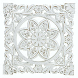 Ornament Holzbild Wandornament Holz shabby weiß Landhaus Dekoration Mandala Deko