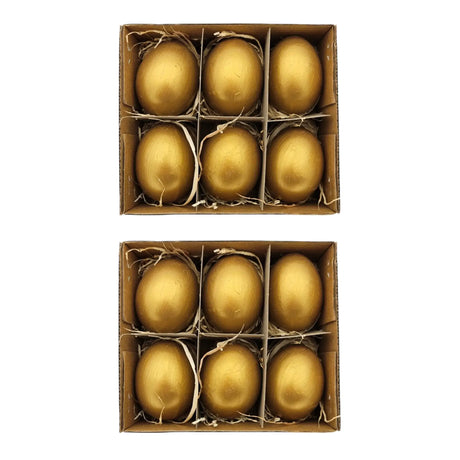 Ostereier Gold 12 Stück – Glänzende Oster Eier – Osterdeko Set für Tischdeko echte Eier - Osterhase