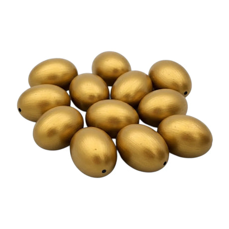 Ostereier Gold 12 Stück – Glänzende Oster Eier – Osterdeko Set für Tischdeko echte Eier - Osterhase