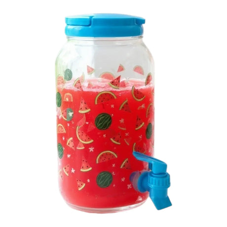 Saftspender Getränkespender mit Zapfhahn 3,75 Liter Kunststoff Wasserspender Melone - Getränkespender