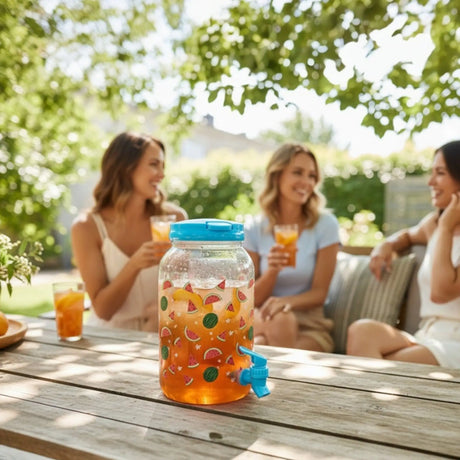 Saftspender Getränkespender mit Zapfhahn 3,75 Liter Kunststoff Wasserspender Melone - Getränkespender