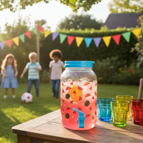 Saftspender Getränkespender mit Zapfhahn 3,75 Liter Kunststoff Wasserspender Melone - Getränkespender