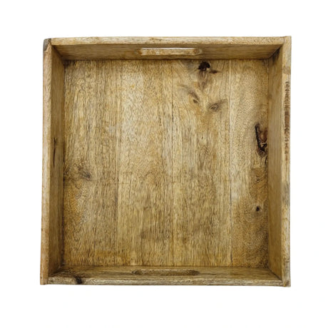 Serviertablett Dekotablett Mangoholz braun Natur Massiv Griff Schale eckig Holz - Dekotablett
