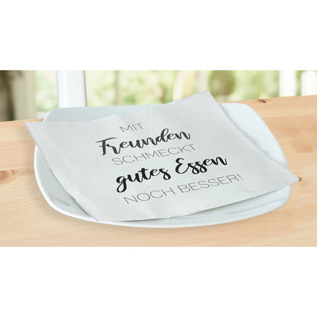 Servietten Mit Freunden schmeckt gutes Essen noch besser 80 Stück Party 33x33 cm - Servietten