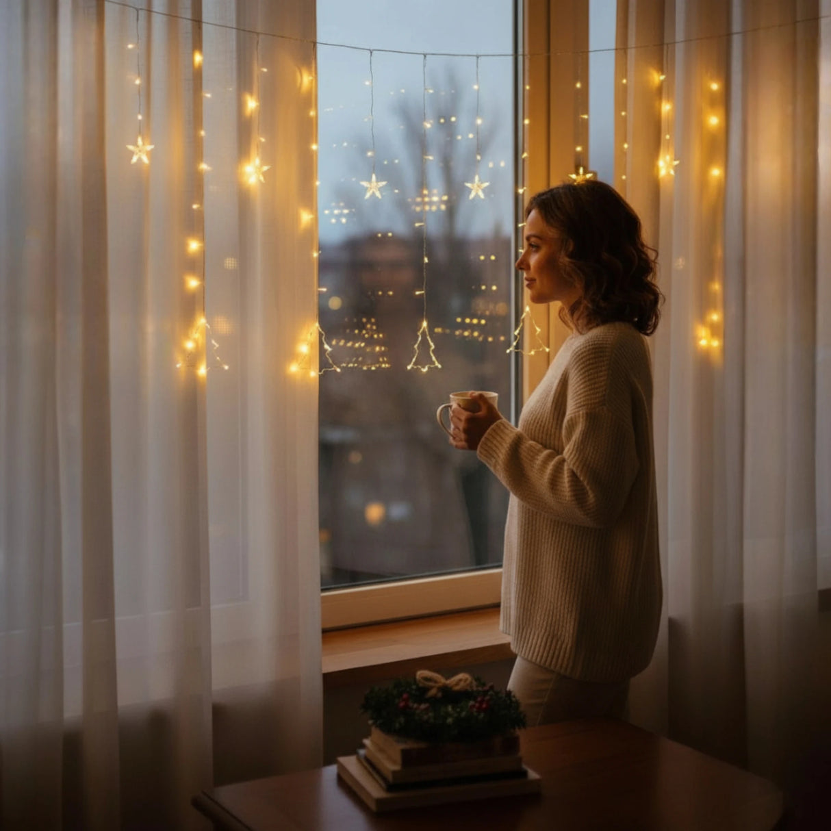 Lichterkette Weihnachtsdeko Tannenbaum Stern 138 LED Innen Außen Sternenvorhang