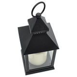 Laterne LED mit Timer batteriebetrieben flackerndes Licht Windlicht schwarz Deko