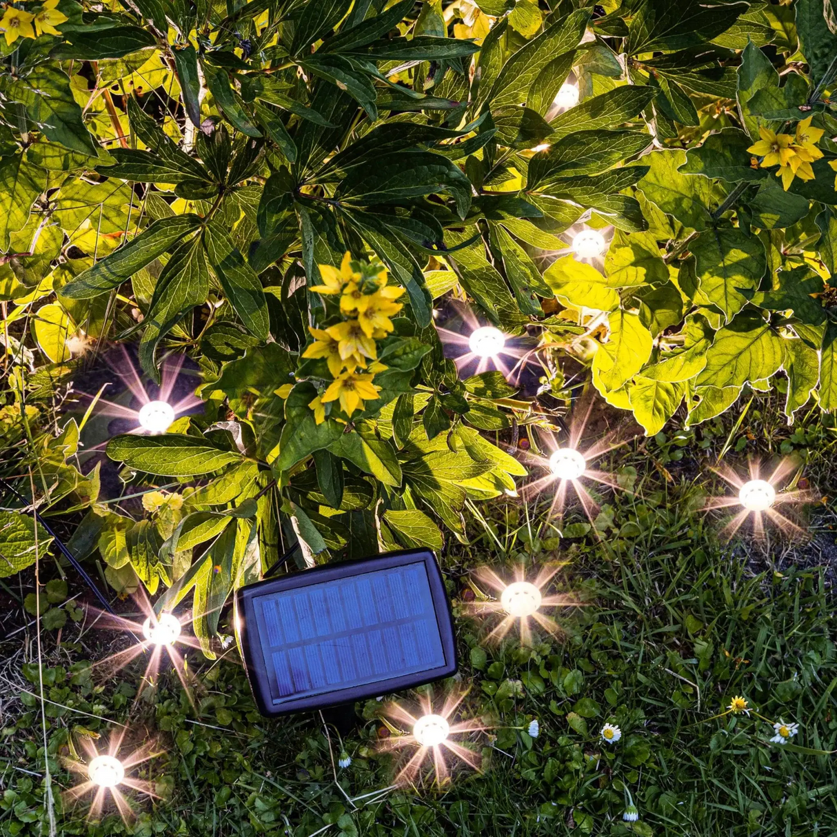 Solarlampen Solarleuchten Gartenbeleuchtung Pflanzenstrahler Balkon Kübel Garten 10x LED - Pflanzenstrahler