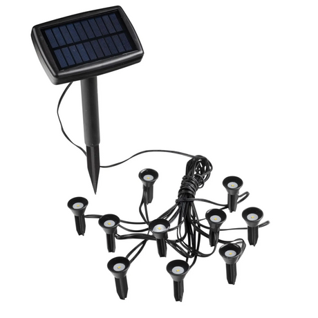 Solarlampen Solarleuchten Gartenbeleuchtung Pflanzenstrahler Balkon Kübel Garten 10x LED - Pflanzenstrahler