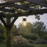 Solarleuchte Außen schwarz Metall stehend hängend Gartenbeleuchtung warmweiß LED - Solarleuchte