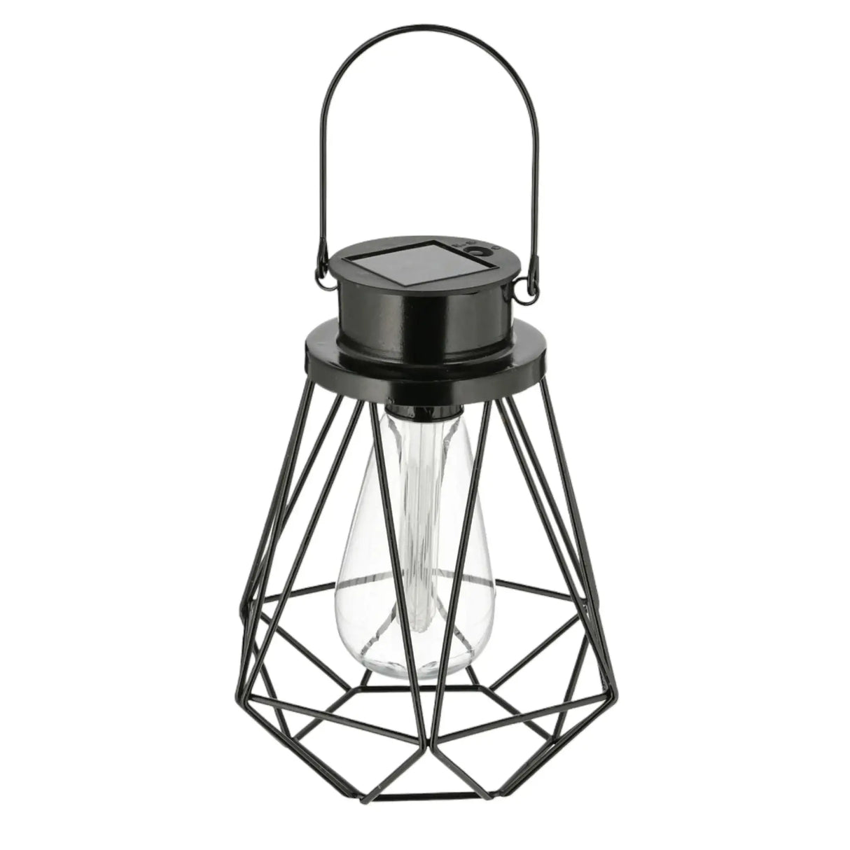 Solarleuchte Außen schwarz Metall stehend hängend Gartenbeleuchtung warmweiß LED - Solarleuchte