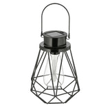 Solarleuchte Außen schwarz Metall stehend hängend Gartenbeleuchtung warmweiß LED - Solarleuchte