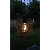 Solarleuchte Metall Gartenleuchte Gartenbeleuchtung warm weiß schwarz LED Leuchte - Hängeleuchte