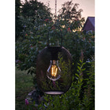 Solarleuchte Metall Gartenleuchte Gartenbeleuchtung warm weiß schwarz LED Leuchte - Hängeleuchte