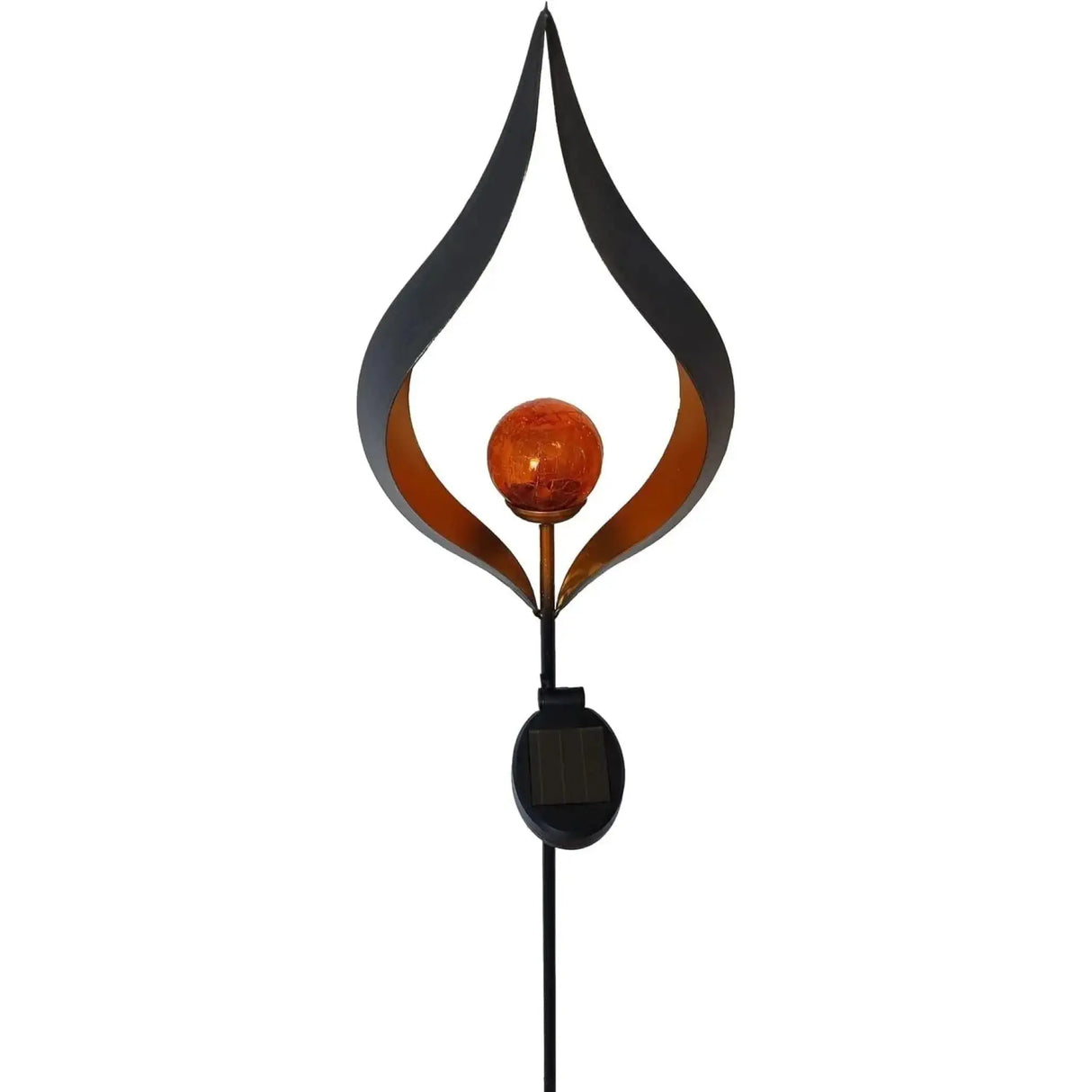 Solarleuchte SKY Solar Solarlampe schwarz Metall Höhe 90 cm Flamme - Solarleuchte