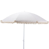 Sonnenschirm Strandschirm Balkon Gartenschirm creme Fransen Boho chic UV30+ 155cm - Sonnenschirm