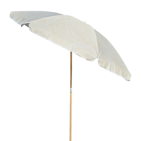 Sonnenschirm Strandschirm Balkonschirm grün creme braun 160 cm UV Schutz 30+ - Creme - Sonnenschirm