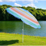 Sonnenschirm Strandschirm Balkonschirm UV Schutz 30+ gestreift 155 cm bunt - Sonnenschirm