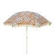 Sonnenschirm Strandschirm Gartenschirm BOHO UV30+ Balkonschirm Fransen - Braun/beige - Sonnenschirm